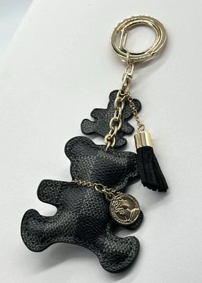 Потрясающий, черный клетку медведь Дамская сумка подвеска, брелок - Изображение 1 из 2