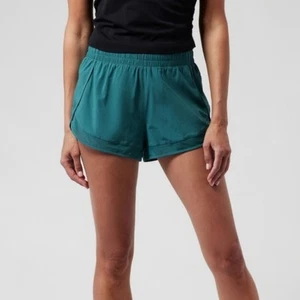 Athleta Mesh Racer Run 2,5” Short Damen Medium Borealis grün sportlich Laufen - Bild 1 von 7