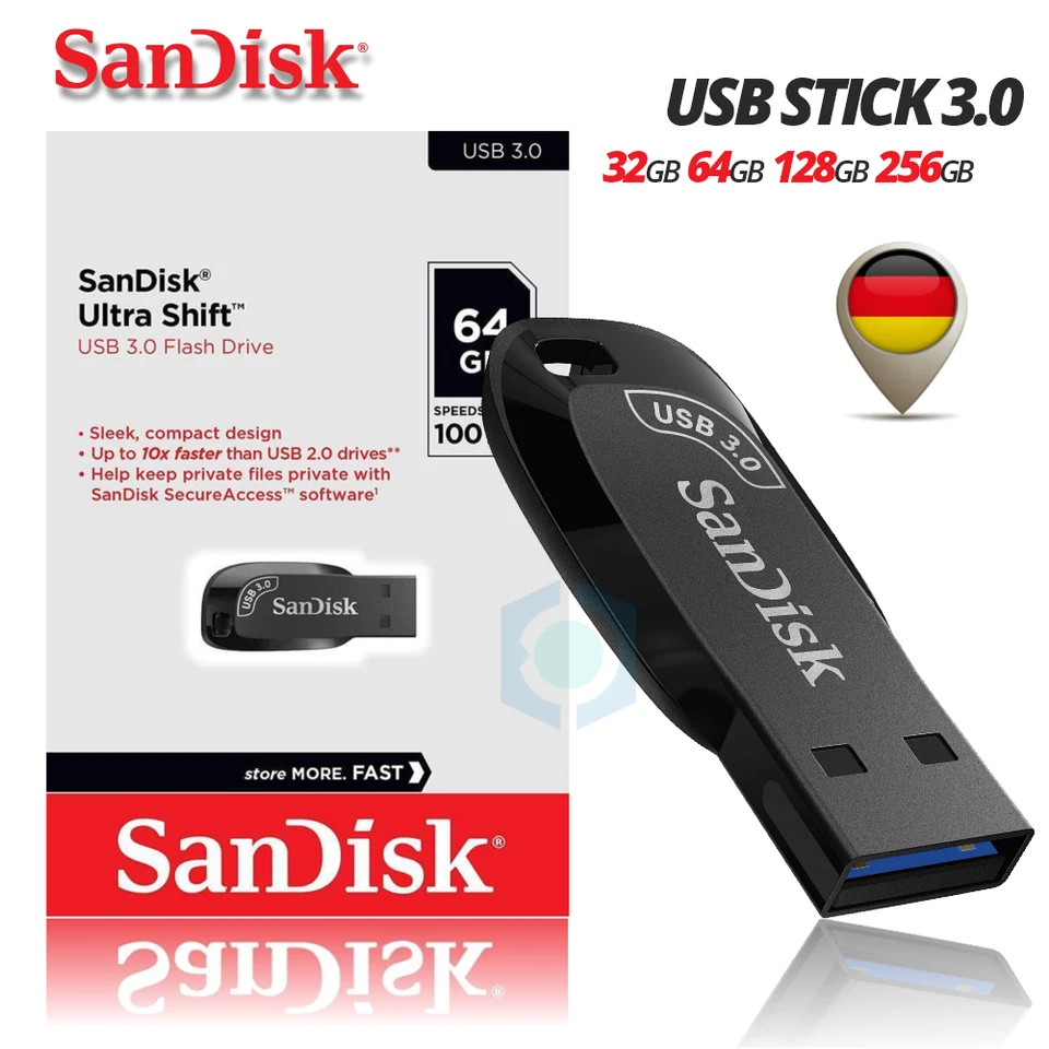 SanDisk chiavetta USB Ultra Shift 3.0 32 GB 64 GB 128 GB 256 GB memoria unità flash
