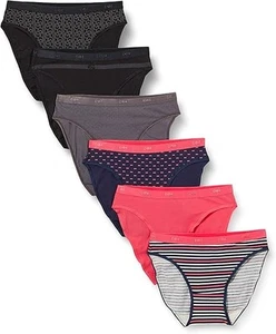 DIM Culotte Femme Les Pockets Coton Stretch x6, Lot Pretty Rose/Lot Noir Logo, M - Afbeelding 1 van 1