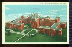 Airview UNIVERSITY HOSPITAL Iowa City Iowa Vintage 1945 Postcard - Picture 1 of 1