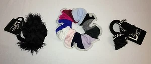 Set of 3 Black Hair Accessories and Multi-Colored Scrunchie Set  - Picture 1 of 4