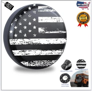 17" American Flag Spare Tire Cover Fit Jeep Wrangler Rv SUV Truck Travel Trailer - Picture 1 of 24