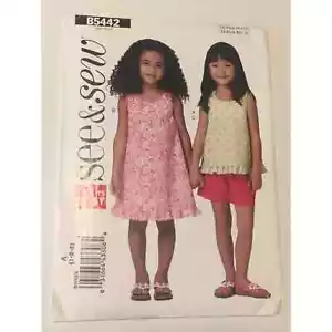 Kleid Shorts Top ärmellos B5442 ungeschnittenes Muster Kleinkind 12 Monate 2T 3T 1 2 3 - Bild 1 von 2