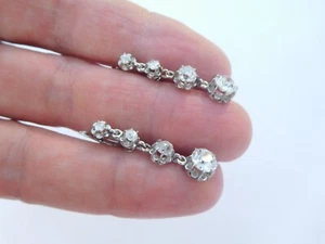 French Art Deco 850 900 Platinum Approximately 2 Carats Diamonds Earrings ๐ - Picture 1 of 10