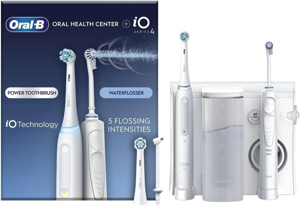 ORAL B Oral-B iO4 Spazzolino Elettrico Centro Salute Orale con Flosser Acqua