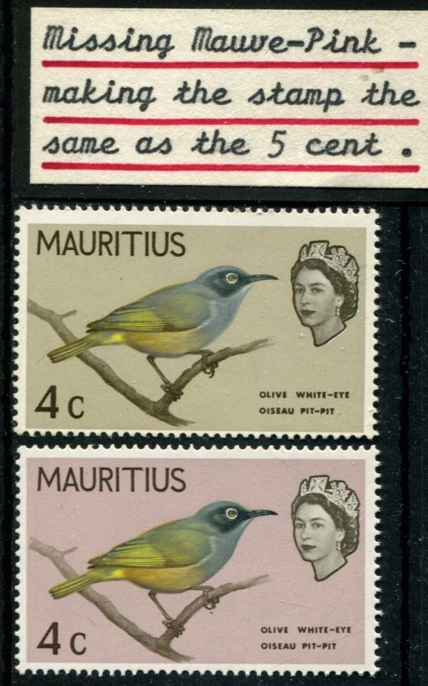 MAURICIO 1965 ROSA MALVA OMITIDO SG379a CON NORMAL MNH Foto 1 de 1