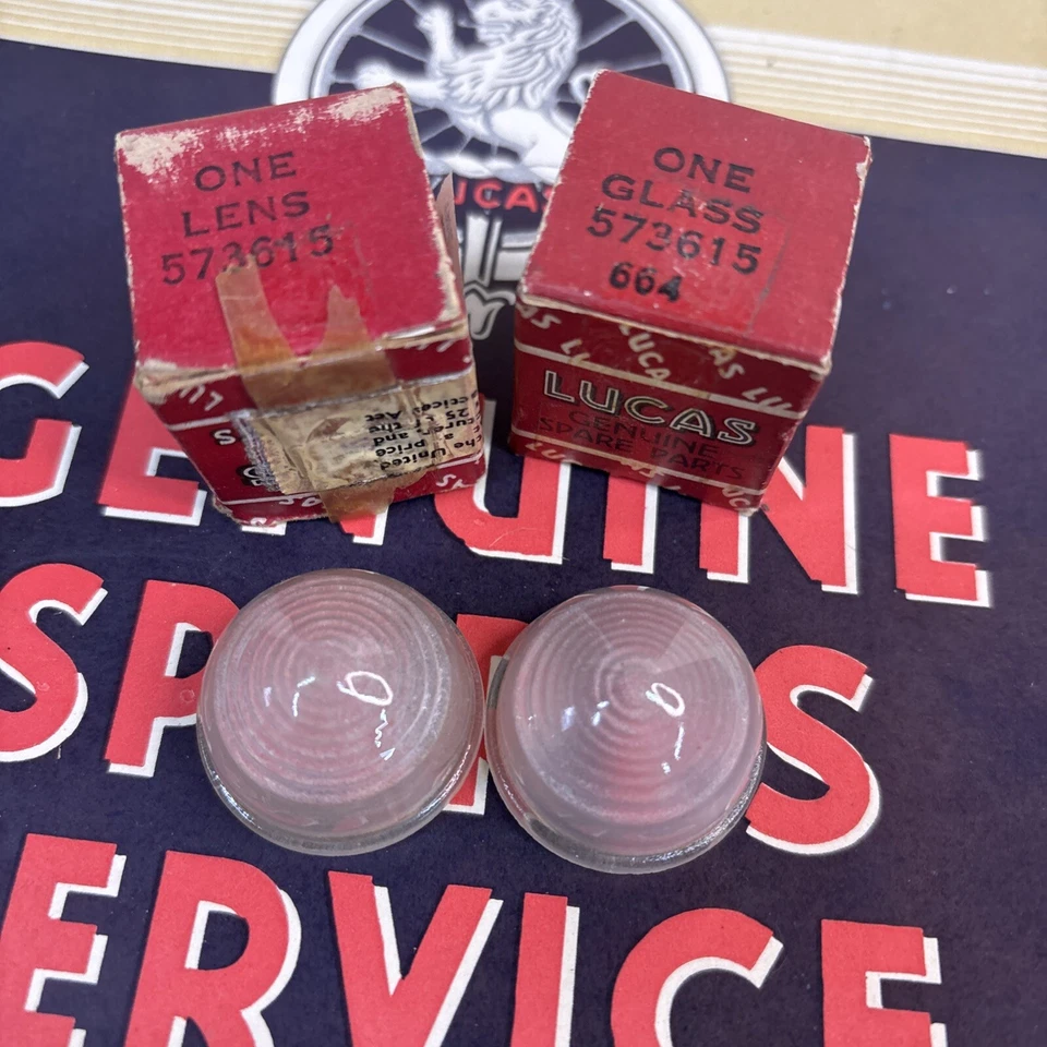 Par de lentes de estacionamiento Lucas Morgan +4 4/4 Lotus MK VIII IX Rover 60 75 90 NOS Foto 1 de 4