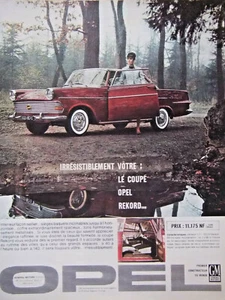 PUBLICITÉ DE PRESSE 1962 LE COUPÉ OPEL REKORD - ADVERTISING - Picture 1 of 1