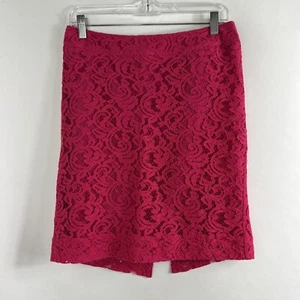 Merona Skirt Women's Size 4 Pink Lace Paisley  Knee Length Lined Lightweight - Picture 1 of 12