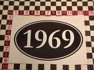 1969 Year Sticker - Mods Rockers Scooter Clásico Motocicleta Coche Brighton Casco - Imagen 1 de 1