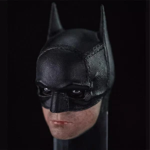 Cabeza de máscara esculpida de Batman Robert Pattinson masculina 1/12 para figura de 6"" SHF hecha a mano - Imagen 1 de 6