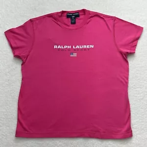 Ralph Lauren Polo Sports T-Shirt Cotton Short Sleeve Pink Women's Size S VTG NWT - Picture 1 of 10
