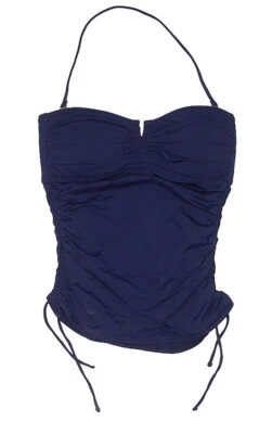 Tommy Bahama Tankini Azul Marino Fruncido S/p Halter Top Playa Modesto Foto 1 de 2