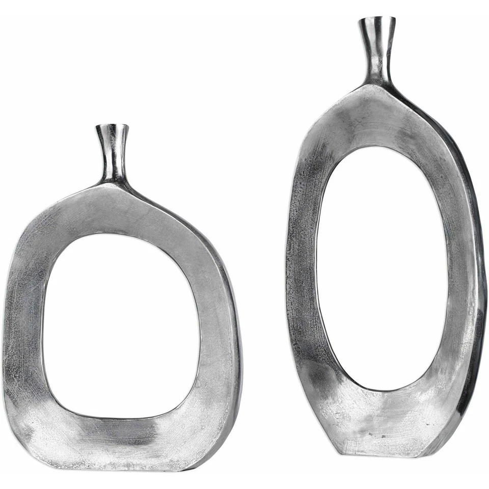 Uttermost 20187 Cierra Cast Aluminum Vases Set of 2