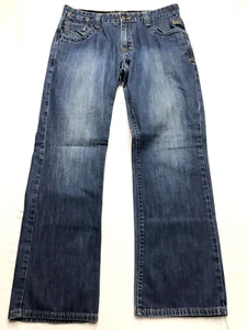 BLUE GURU Jeans Men 36/34 (34x32 actual) Blue Wide Leg Denim Flap Pocket - Picture 1 of 20