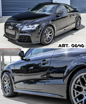 0646 MINIGONNE LATERALI AUDI TT 8J 2006-2014 SOTTO PORTA SPORTIVE RSTT LOOK ABS - Immagine 1 di 4