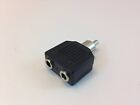 1 PIECE - RCA MALE TO 2 x 3.5mm MONO FEMALE Y ADAPTER - PLASTIC  12-7060