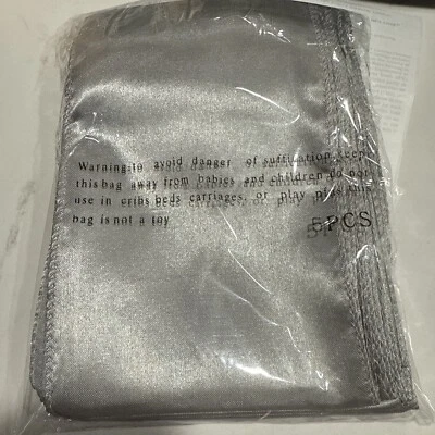 Satin Chair Sashes Ribbon Bow Wedding Banquet Decor (Pack of 10) Silver Gray - Image 1 of 2