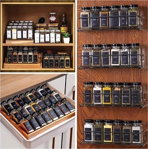 48/24stk Gewürzgläser Eckig Gewürzglas Set Glasbehälter Gewürzaufbewahrung 120ml - Bild 1 von 16