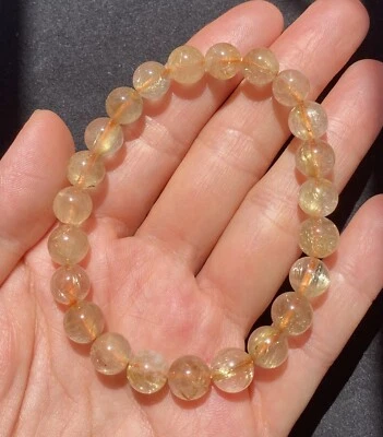 8.6mm Natural Golden Rutilated Crystal Super Energetic Bracelet - Image 1 of 2