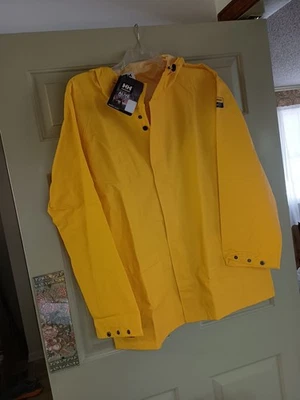 Helly Hansen Yellow 70129 Mandal Waterproof PVC Rain Coat Hooded Jacket XL NWT - Image 1 of 4