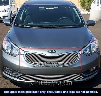 Fits 2014-2016 Kia Forte Main Upper Aluminum Chrome Billet Grille Grill Insert - Image 1 of 3