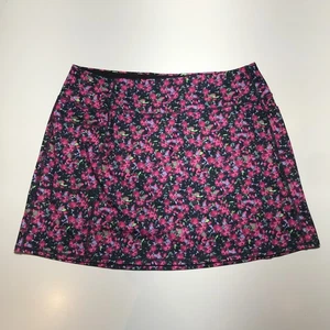 Skechers Golf Skort Womens XL Floral Print Pink Side Pockets w/ Mesh Inner Short - Picture 1 of 12