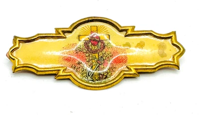 Pin de cobre celuloide cruz católica Whitehead & Hoag (para cinta) 1893 Pat. - Imagen 1 de 4