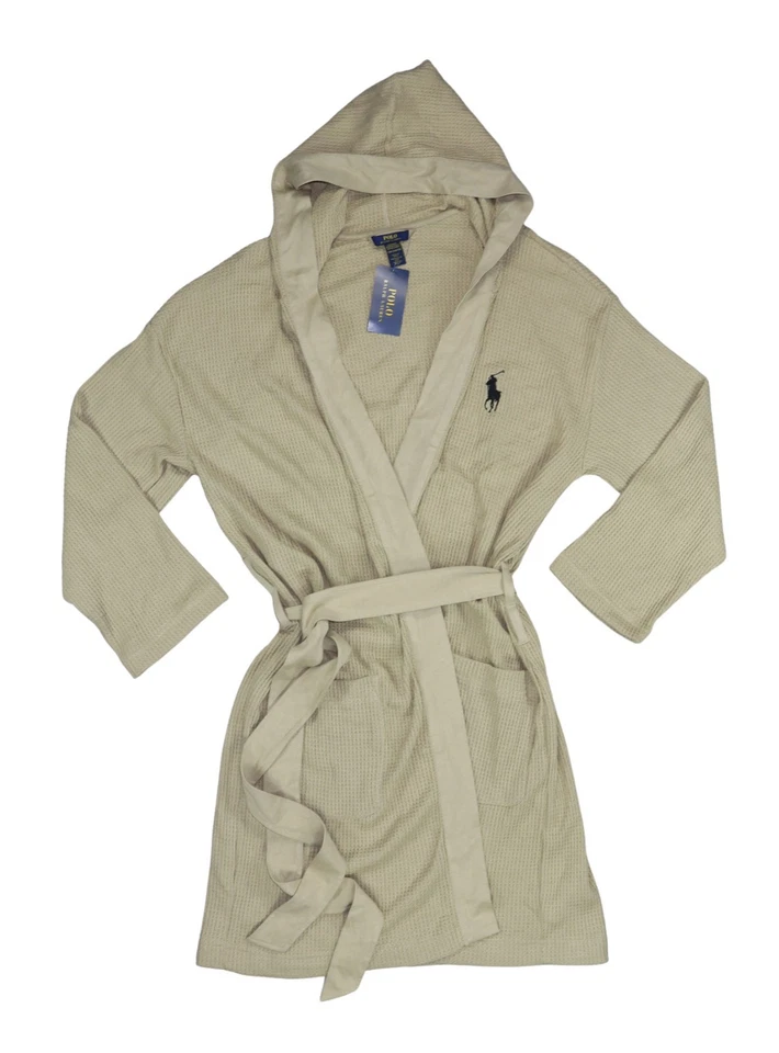 Polo Ralph Lauren Waffle Knit Hooded Belted w/Pockets Men's Bathrobe NWT - Image 1 of 1