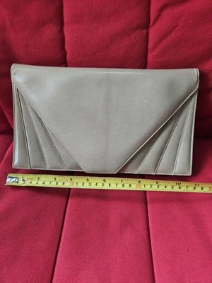 复古 Bruno Magli 意大利 80 年代 90 年代复古白金皮革单肩包钱包 — 第 1/4 张图片