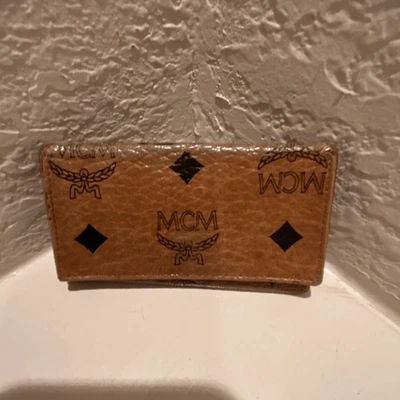 MCM Key Holder All Over Logo Print Golden Brown Leather 4 Ring Key Case - Image 1 of 4