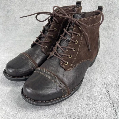 Clarks Whistle Watch Mujer Botas 9 W Cuero Marrón Cremallera Lateral Botín 26104716 Foto 1 de 4
