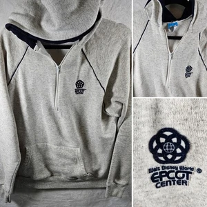 Vintage 80s Epcot Center Womens XL  Disney World Quarter 1/2 Zip Sweatshirt - Picture 1 of 10