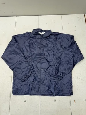 Augusta Sports Wear Solid Navy Blue Button Up Windbreaker Adults Size Large - Image 1 of 4