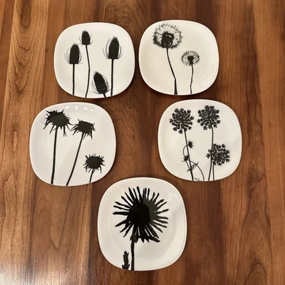 Swiss BLOCK LANGENTHAL Naomi Savage Flower Design 6.5" Plates 1976 Lot Of 5 - Image 1 of 4