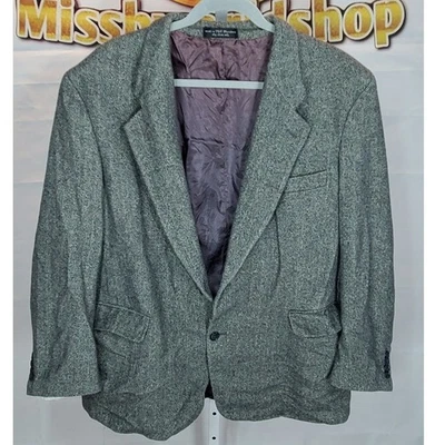 Blazer Gianfranco Ruffini Para Hombres Mezcla de Cabello Camel Gris Negro Espiga Italia L46 Foto 1 de 4