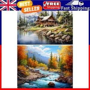 5D DIY Full Square Drill Diamond Painting Wooded Lake Kit Home Decor Art Craft U - Picture 1 of 7