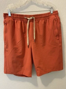 Pantalones Cortos R.O.W Right Of Way Naranja Para Hombre Rendimiento Atlético 9” Talla Grande - Imagen 1 de 6