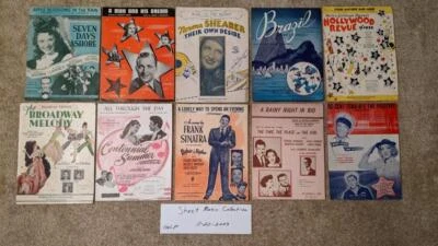 001, Collection of 198 pcs Vintage Sheet Music, early 1900's - 1950's, FREE S&H - Image 1 of 4