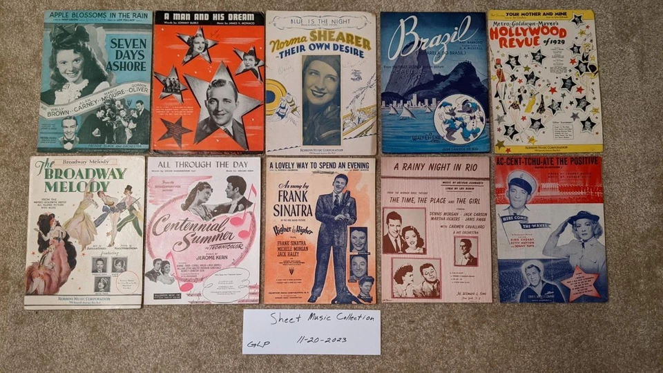 001, Collection of 198 pcs Vintage Sheet Music, early 1900's - 1950's, FREE S&H - Image 1 of 4