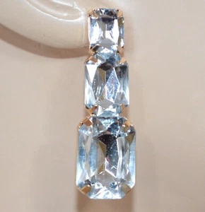 Orecchini Donna cristalli trasparenti pendenti oro dorati eleganti sposa UX83 - Foto 1 di 1