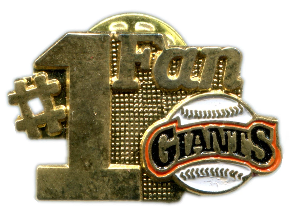VINTAGE 1988 SAN FRANCISCO GIANTS # 1 FAN MLB BASEBALL PIN BUTTON LICENSED - Image 1 of 1