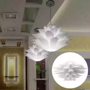 Modern White Lotus Flower Ceiling Light Shade Pendant Lampshade Room Home Decor - Picture 1 of 18