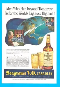 1943 WWII Seagram's VO Canadian Whiskey PRINT AD the future of tv liquor - Bild 1 von 1