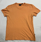 Hugo Boss T-Shirt Men's Size M Orange Peach V-Neck Short Sleeve Regular Fit PIMA