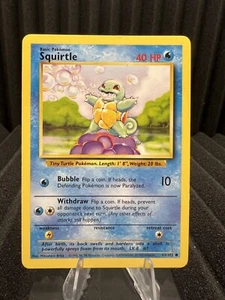 Squirtle 63/102 - Set Base Edición Ilimitada - WOTC Pokemon LP - Imagen 1 de 2
