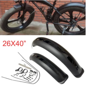 Black Mudguards E-Bike Fenders 26" X4.0 Fat Tire Wide 110MM Mud Guards Fender - Picture 1 of 6