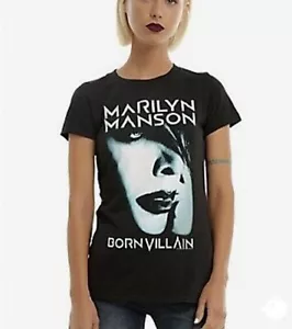 Marilyn Manson BORN VILLAIN Girls Junior Fit T-Shirt NEW Licensed & Official - Picture 1 of 1