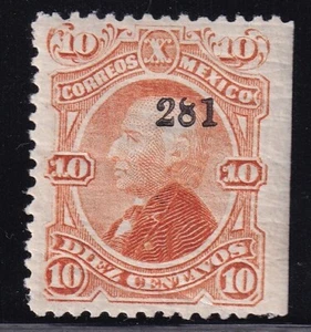 udb29 Mexico 1874 (Zacatecas) 2-81 Sc#108 Mc#98ly vertical laid - Picture 1 of 1